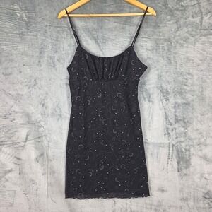 Womens Dress‎ Large Babydoll Y2K Whimsigoth Coquette Celestial Goth Fairy Grunge